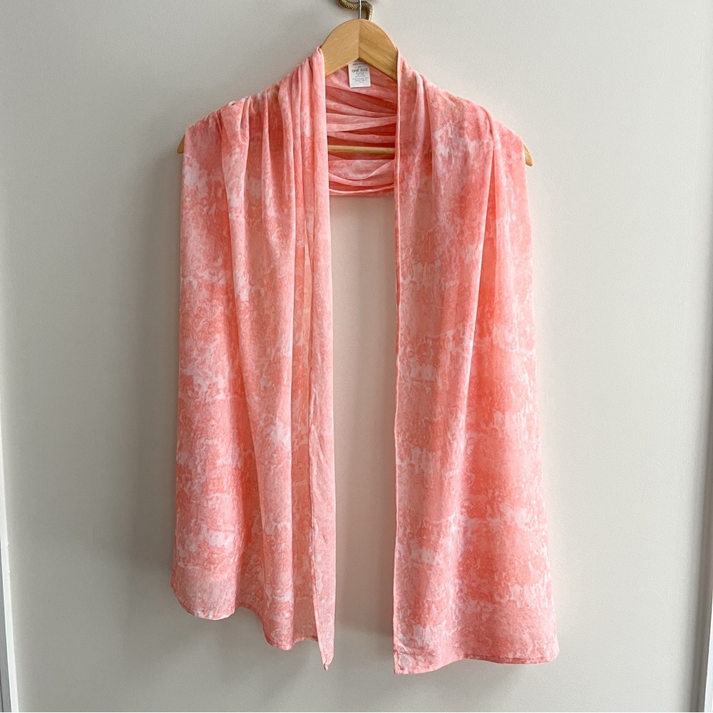 Nautica Pink Tie Dye Lightweight Mesh Wrap Beach Coverup One Size